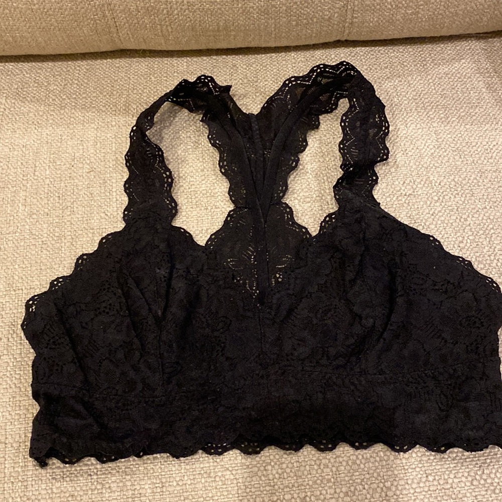 Felina Black Lace Razorback Bralette Size M